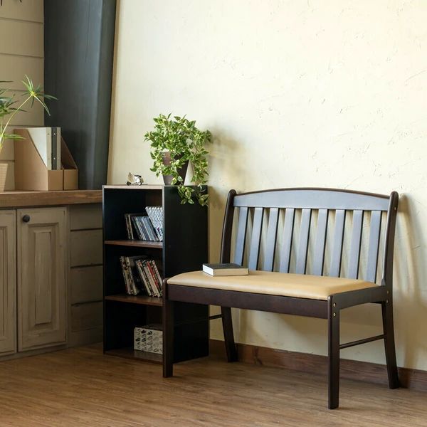 送料無料 背もたれ付き ダイニングベンチチェア PVCレザー