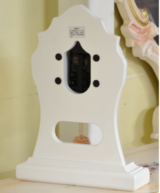 値引きしました！ ロココ調 お姫様 無音 置時計 ホワイト 白 振り子