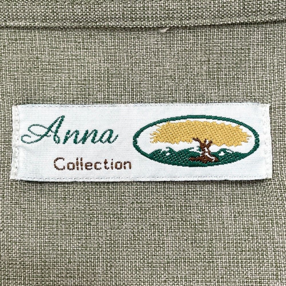 Anna Collection チロリアン シャツ ロングスリーブ 長袖 花･植物 刺繍 サイズ：MEN'S XXL位 ベージュ系