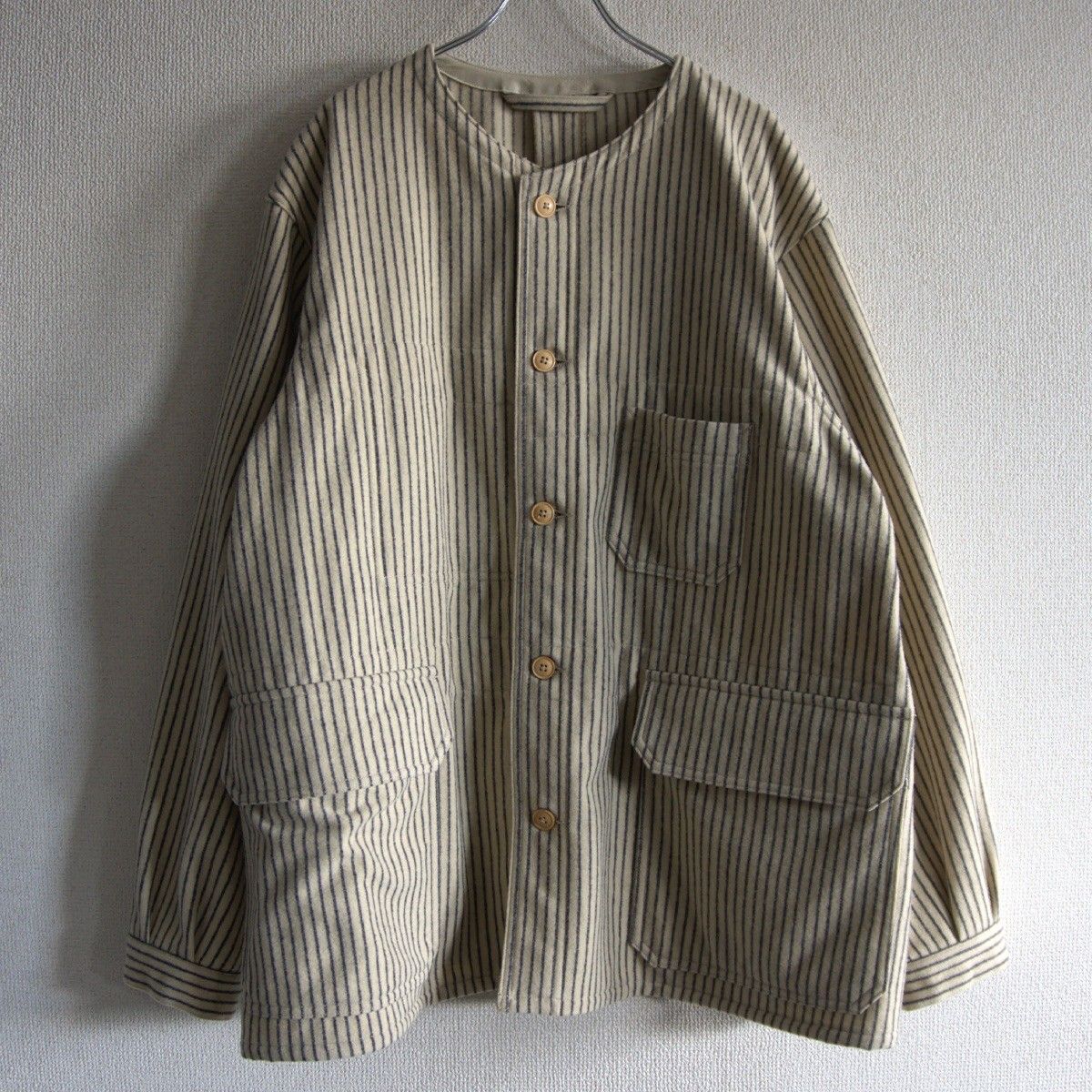 |サイズ50 NIGEL CABOURN FRENCH WORK JACKET WOOL HICKORY ナイジェルケーボン ウールヒッコリー ジャケット s2510006