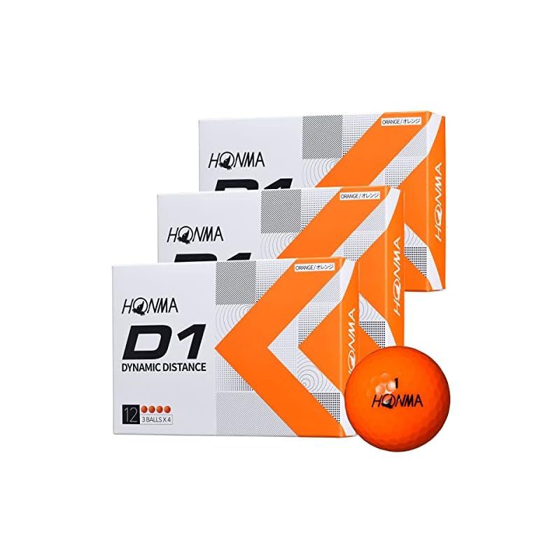 本間ゴルフ HONMA D1 ゴルフボール 3ダースセット 36球 BT2201 2025年モデル 飛び系 ディスタンス系 オレンジ 1