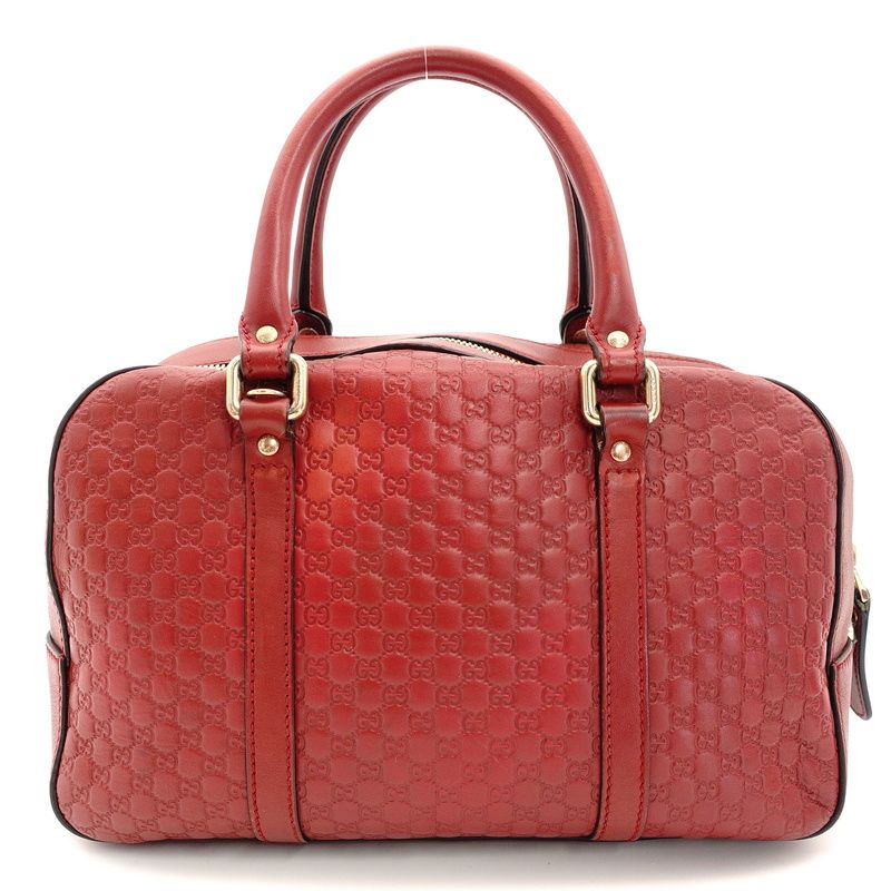 グッチ GUCCI ハンドバッグ 2way マイクロシマ レザー レッド 赤 GG