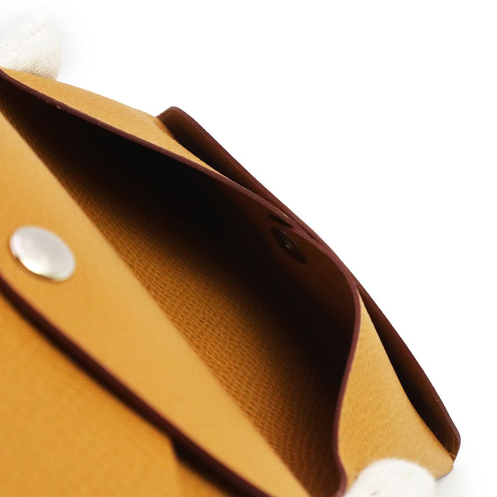 HERMES エルメス カルヴィ コインケース ブラウン ヴォーエプソン　レザー HERMES 極美品□HERMES エルメス カルヴィ ヴォーエプソン