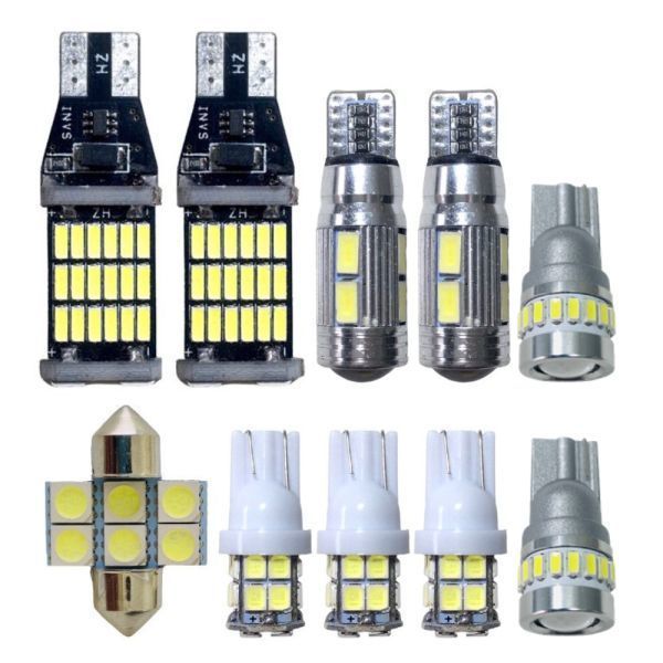 F15 ジューク 爆連 T10 LED ルームランプ 10点セット 室内灯 ウェッジ球 電球 ナンバー灯 バックランプ ポジション