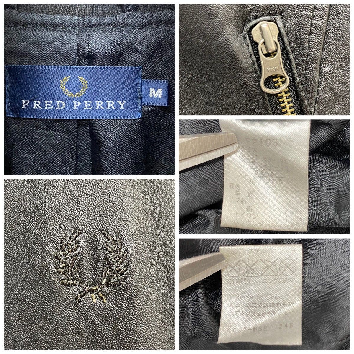 フレッドペリー FRED PERRY ラムレザーブルゾンジャケット ジャケット 