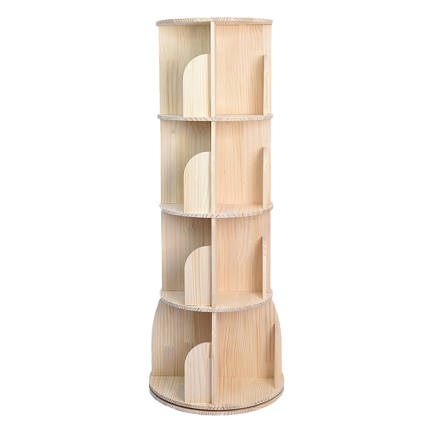 木製回転式　CDラック 本棚 回転式 絵本棚 子供 回転 漫画 ブックシェルフ 漫画収納 コミック