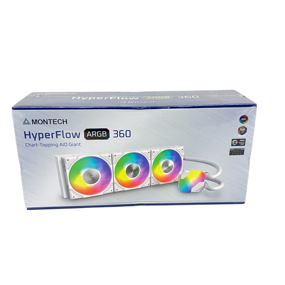 口コミ・レビュー評価が高いおすすめ人気商品の通販 MONTECH HyperFlow ARGB 360 White 簡易水冷クーラー PCパーツ PC用ファン・クーラー