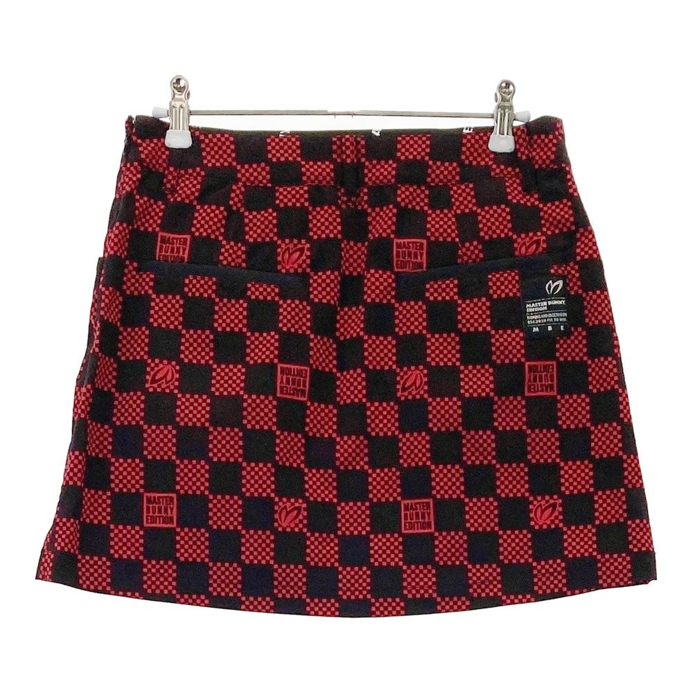 サイズ 0 MASTER BUNNY EDITION マスターバニーエディション ストレッチスカート チェッカー柄 レッド系 240101532496 ゴルフウェア レディース ストスト