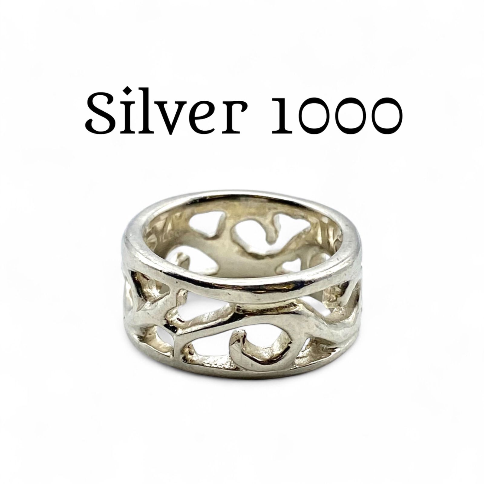 白銀の輝き 純銀 Silver 1000 刻印 00s Vintage Ring シルバー ヴィンテージ リング 14号 アラベスク ユニセックス