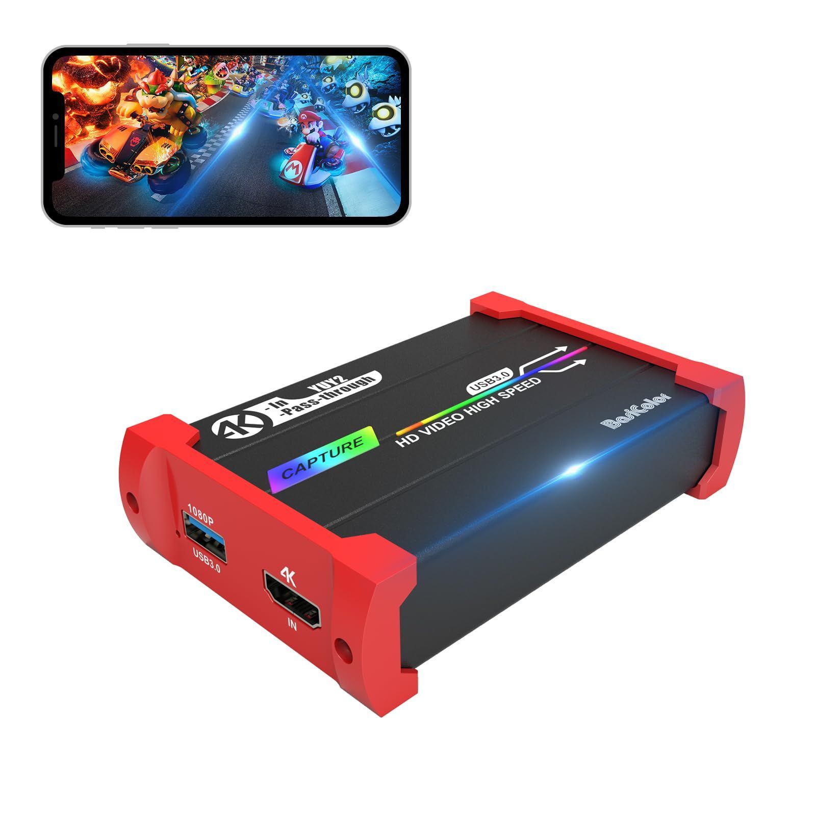 【特価商品】Wii Xbox PS4 U用サポート PS5 Switch ドライバー不要 3.5mmオーディオ入力/出力 USB3.0高速伝送 ビデオキャプチャー ゲームライブストリーミング キャプチャー 1080P/60FPS モバイルゲーム