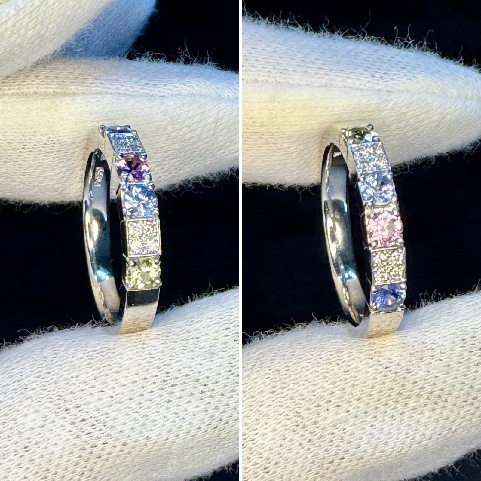 ヴァンドーム青山◇Pt950*13号*マルチカラーストーンプラチナリング