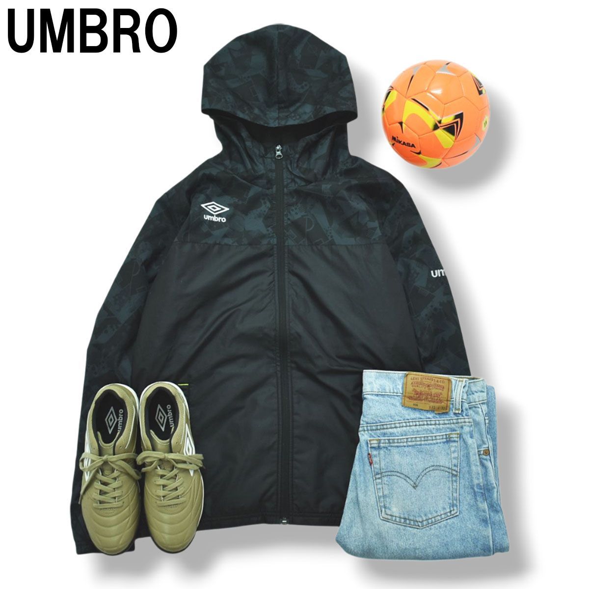 アンブロ UMBRO フーデット ウィンド ジャケット ジップ パーカー 