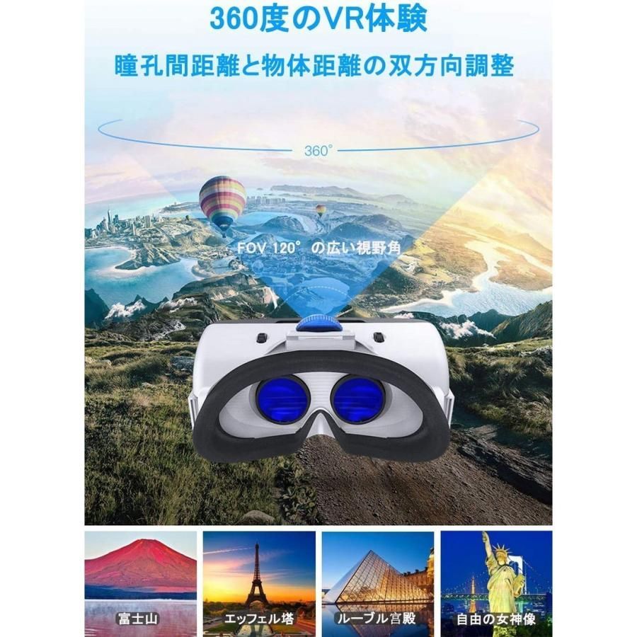 3D VRゴーグル VRコントローラー付き ホワイト