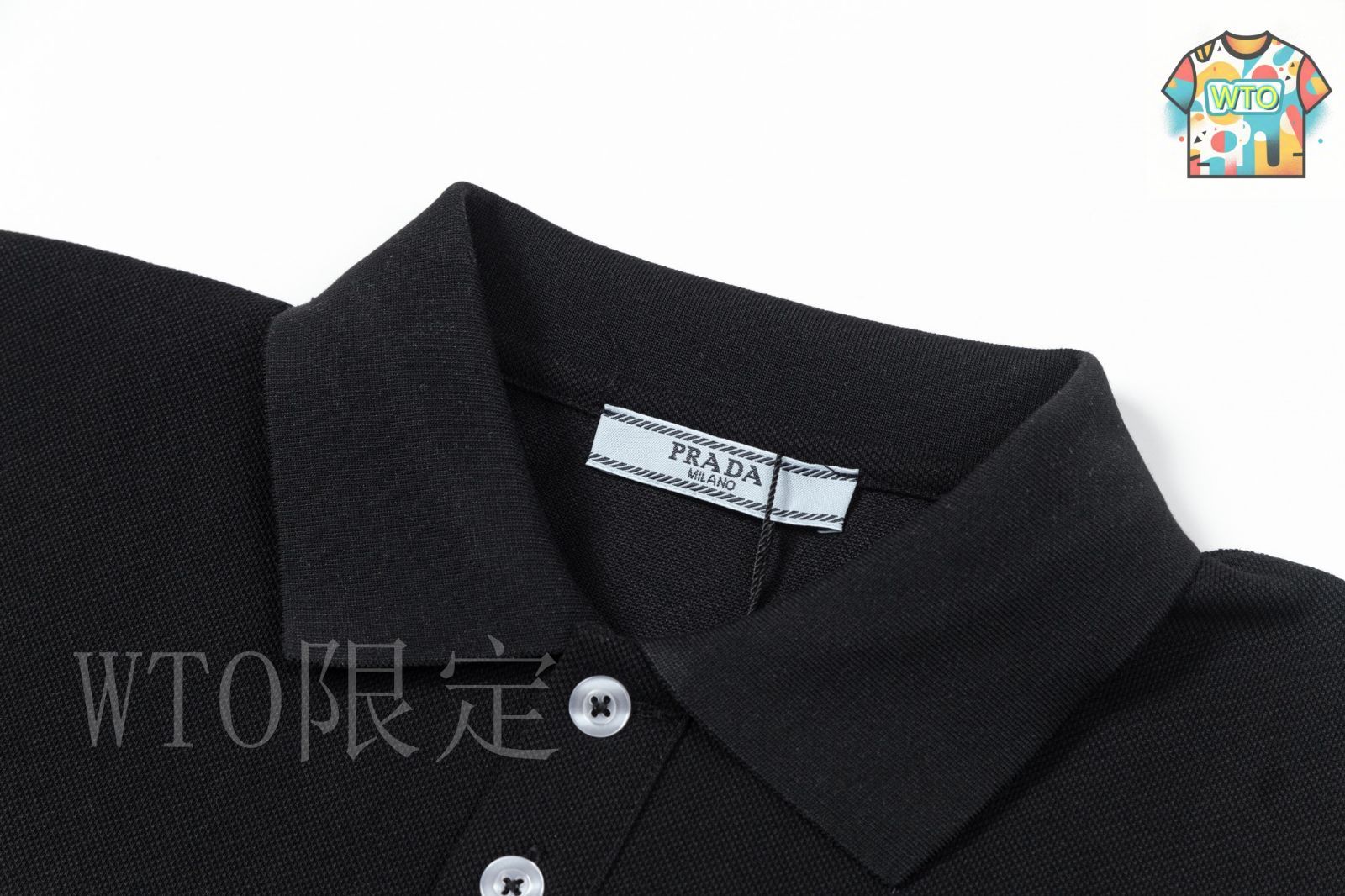 PRADA ストライプ ポロシャツ 黒白 今日特価】Prada プラダ 25SS カラーブ lock ストライプ 胸刺繍