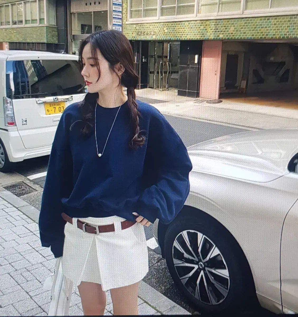 海外発送 オーバーサイズ トレーナー プリーツ スカパン セット