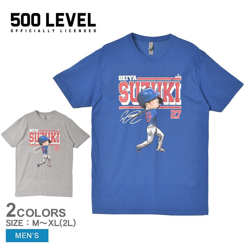 500LEVEL 半袖Tシャツ BNLCROY-XX-0001-081-06 BNLCHGR-XX-0001-081-06 メンズ Seiya Suzuki Chicago C Cartoon WHT カラー:01.ロイヤルブルー 品番：2309-0056