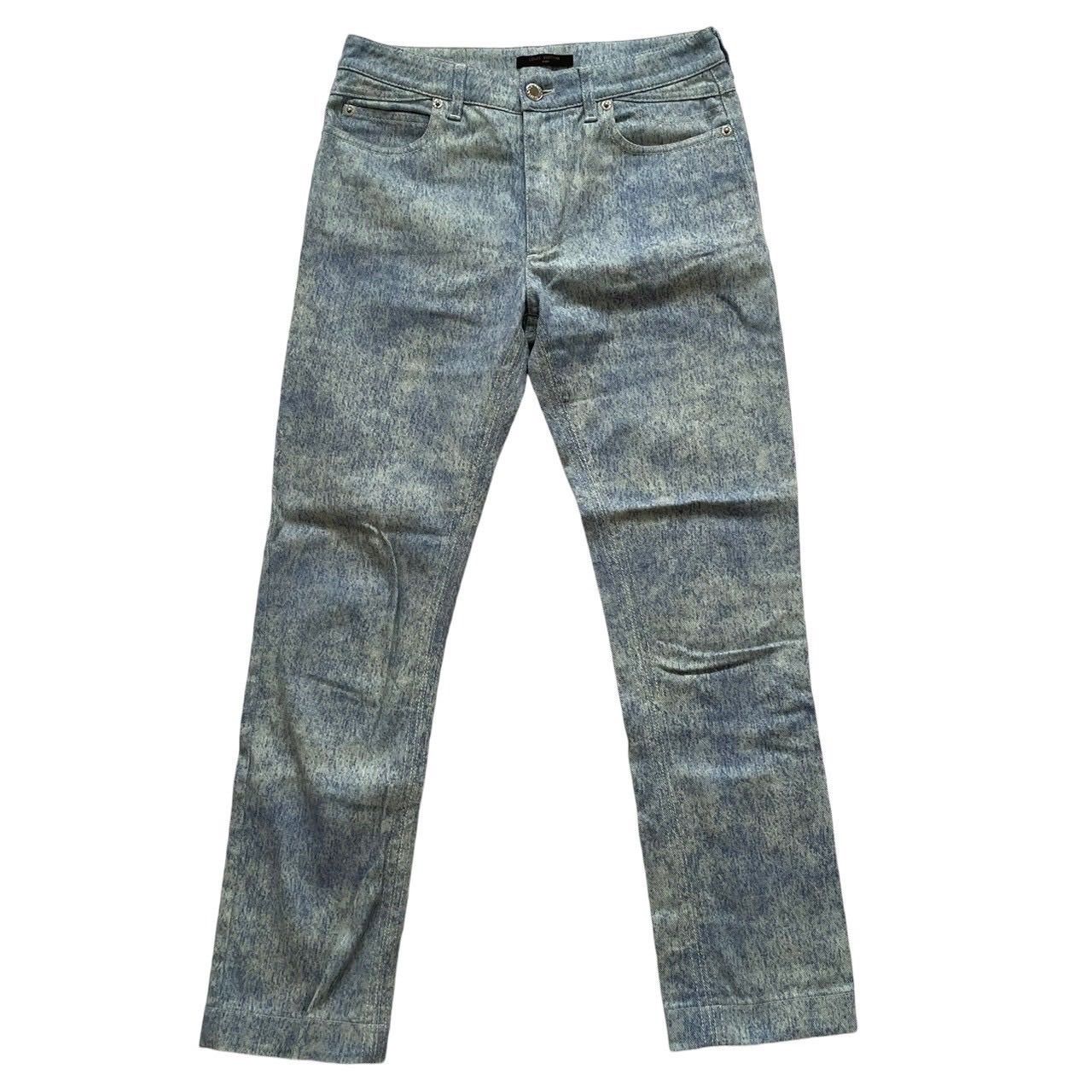 LOUIS VUITTON ブラックデニムパンツ 34サイズ ルイヴィトン LOUIS VUITTON ブラック デニム パンツ LV刺繍