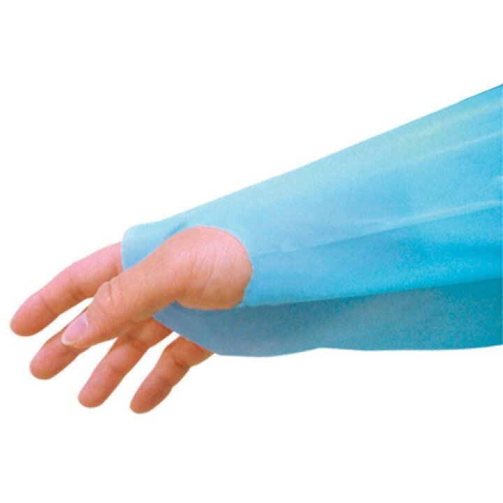  8箱セット 竹虎 ビニールエプロンＣＰ 袖つき 親指フック式 ブルー フリーサイズ 介護ヘルパー用手袋 衛生 清拭