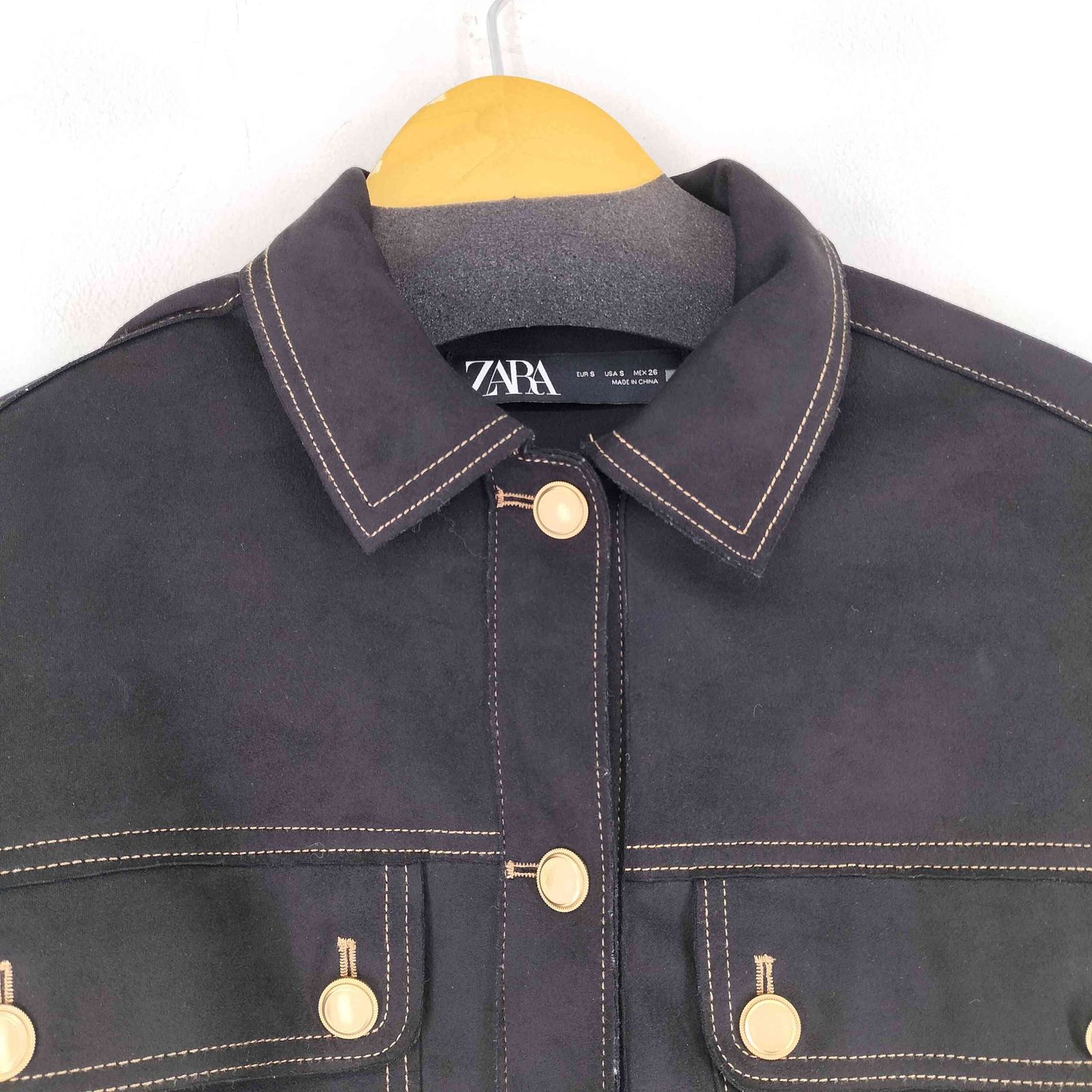 ザラ ZARA コントラストトップステッチ入りジャケット レディース 