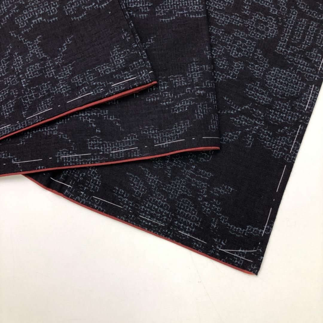 ⭐️未使用⭐️本場結城玉紬　結織苑　80亀甲　保証書　結城紬　袷　しつけ糸付き 本場結城紬 結城玉紬 結織苑 証紙付 100亀甲 紺鉄色 しつけ糸 K