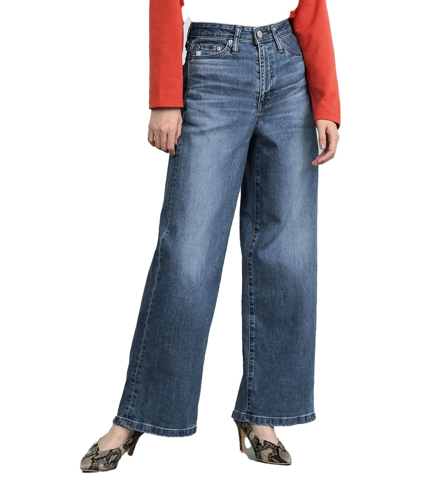 L_ブルー サムシング ジーンズ LISA ワイド made in Japan SEA58 レディース ブルー L
