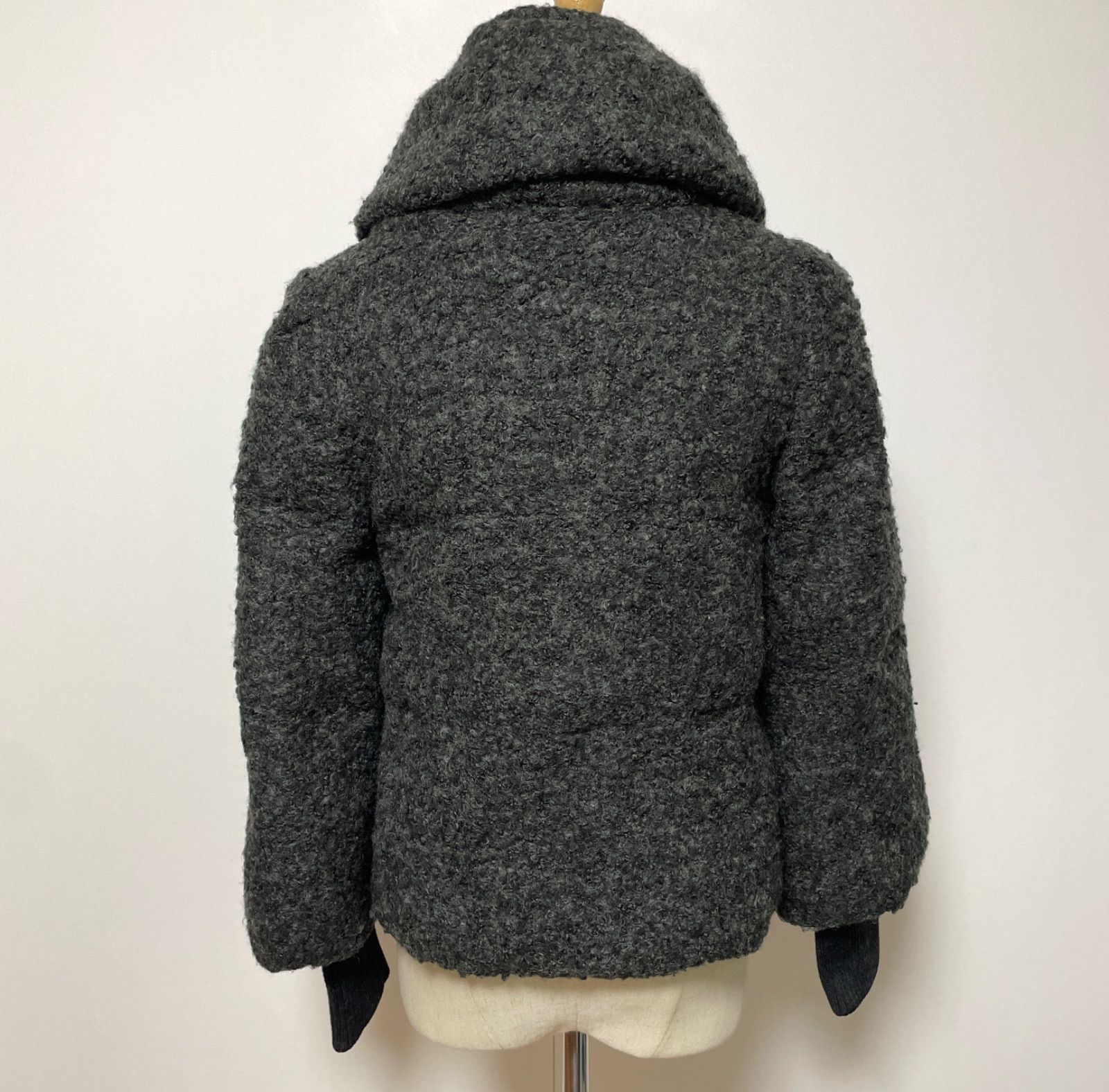 【美品】UNTITLED インナーダウン付きジャケット　グレー ピンヘッドツィード ダブルジャケット | アンタイトル(UNTITLED