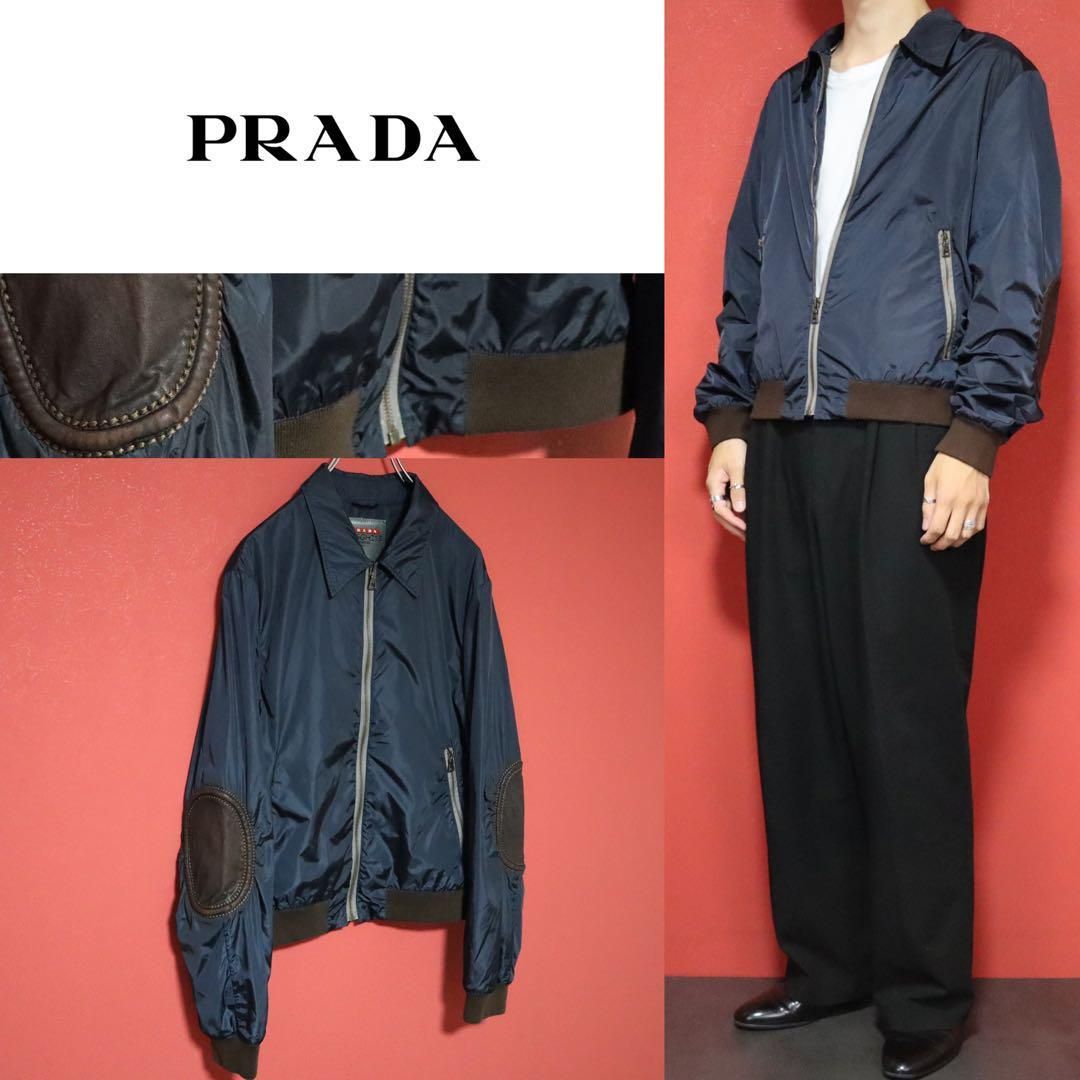 ジャケット・アウター PRADA SPORTS leather elbow patch jacket PRADA SPORTS leather elbow patch jacket - メルカリ