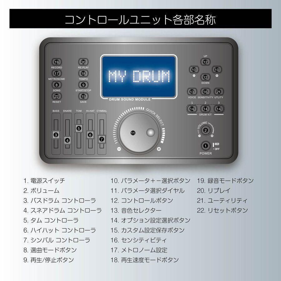 電子ドラム 防音マット CEULA 折りたたみ式 USB MIDI機能 811 - 打楽器
