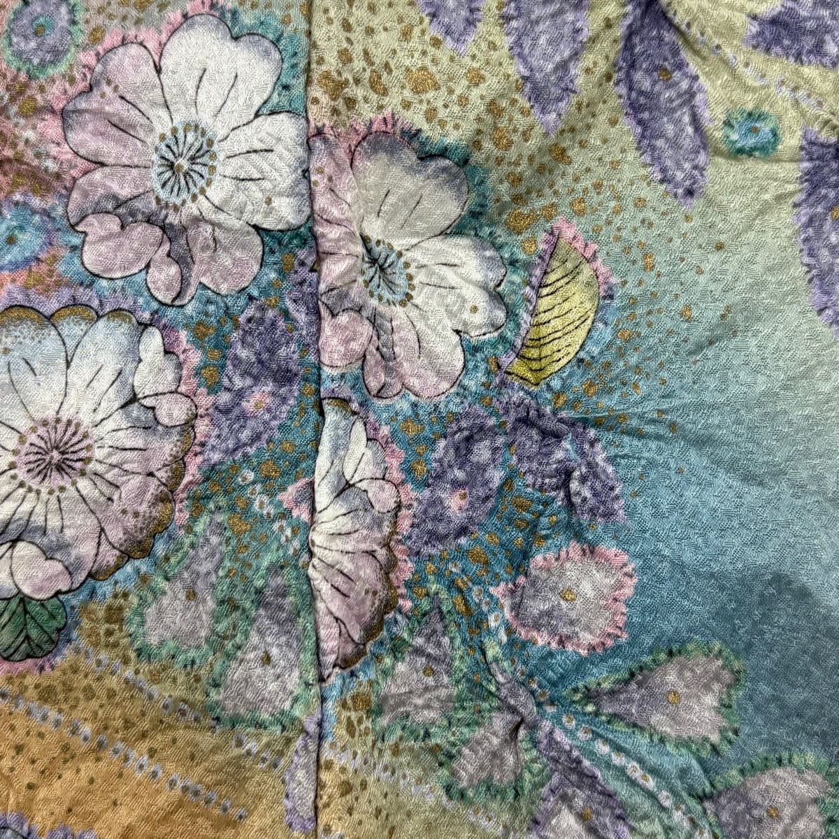 訪問着フルセット 鈴乃屋扱い　草花文　袷　身丈身丈158.5cm裄丈63.5cm 振袖 身丈163cm 裄丈69.5cm L 袷 鈴乃屋 桜 金糸 銀通し ピンク