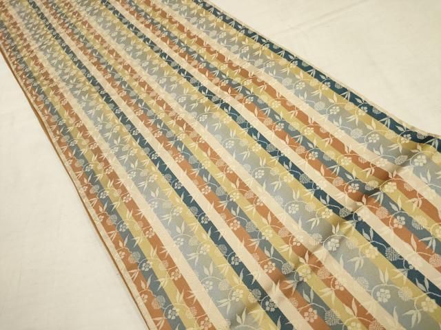 平和屋着物▽全通柄袋帯 名物裂 笹蔓 正絹 逸品 AAAY9606wj