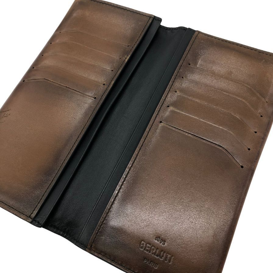 美品Berluti 長財布 エスパス　カリグラフィー　長財布　札入れ ベルルッティ 長財布 札入れ エスパス レザー カリグラフィー 【AFI12