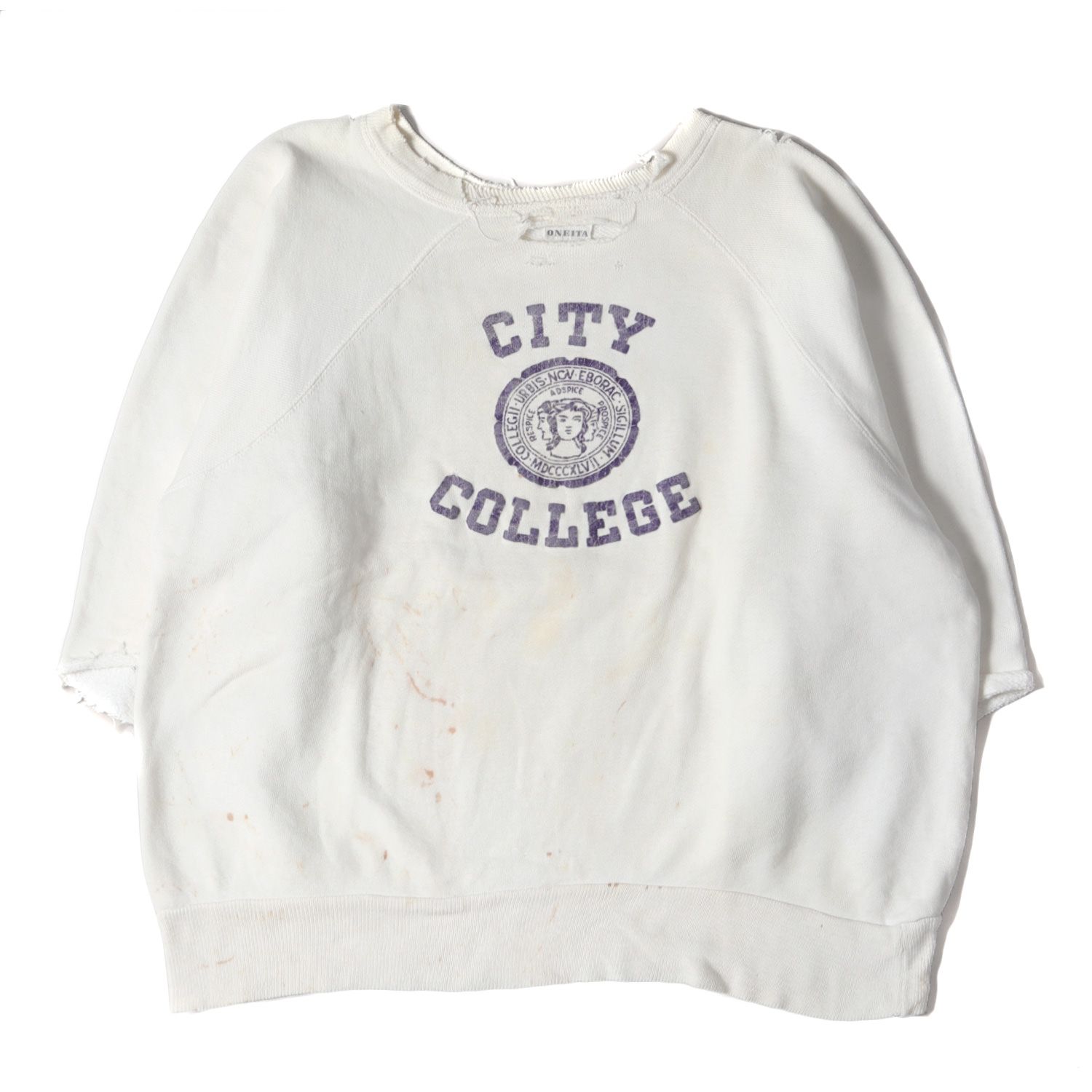 50年代 ヴィンテージスウェット ラグラン ラバープリント