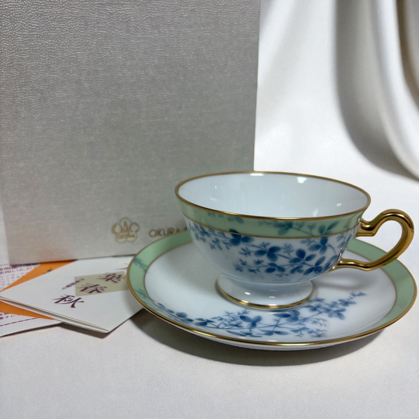 ☆未使用 大倉陶園 8点セット 未使用】大倉陶園 万葉春秋 萩 カップ&ソーサー 廃盤 - メルカリ