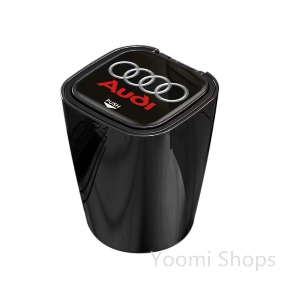 アウディAUDI 車用灰皿 タバコ灰皿 LEDライト付き ミニごみ箱 取り外し可能 ドリンクホルダー型 喫煙用 吸い殻入れ 火消し穴付き 車内便利アイテム LEDライト付きクリエイティブカー灰皿、難燃性、アウディロードrs a4