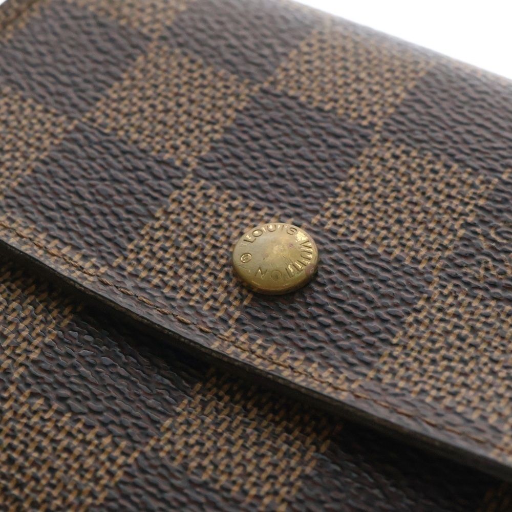 ルイヴィトン 長財布 ダミエエベヌ ポルトフォイユエミリー ルージュ 1682 LOUIS VUITTON ルイヴィトン財布 レディース 長財布 二つ折り