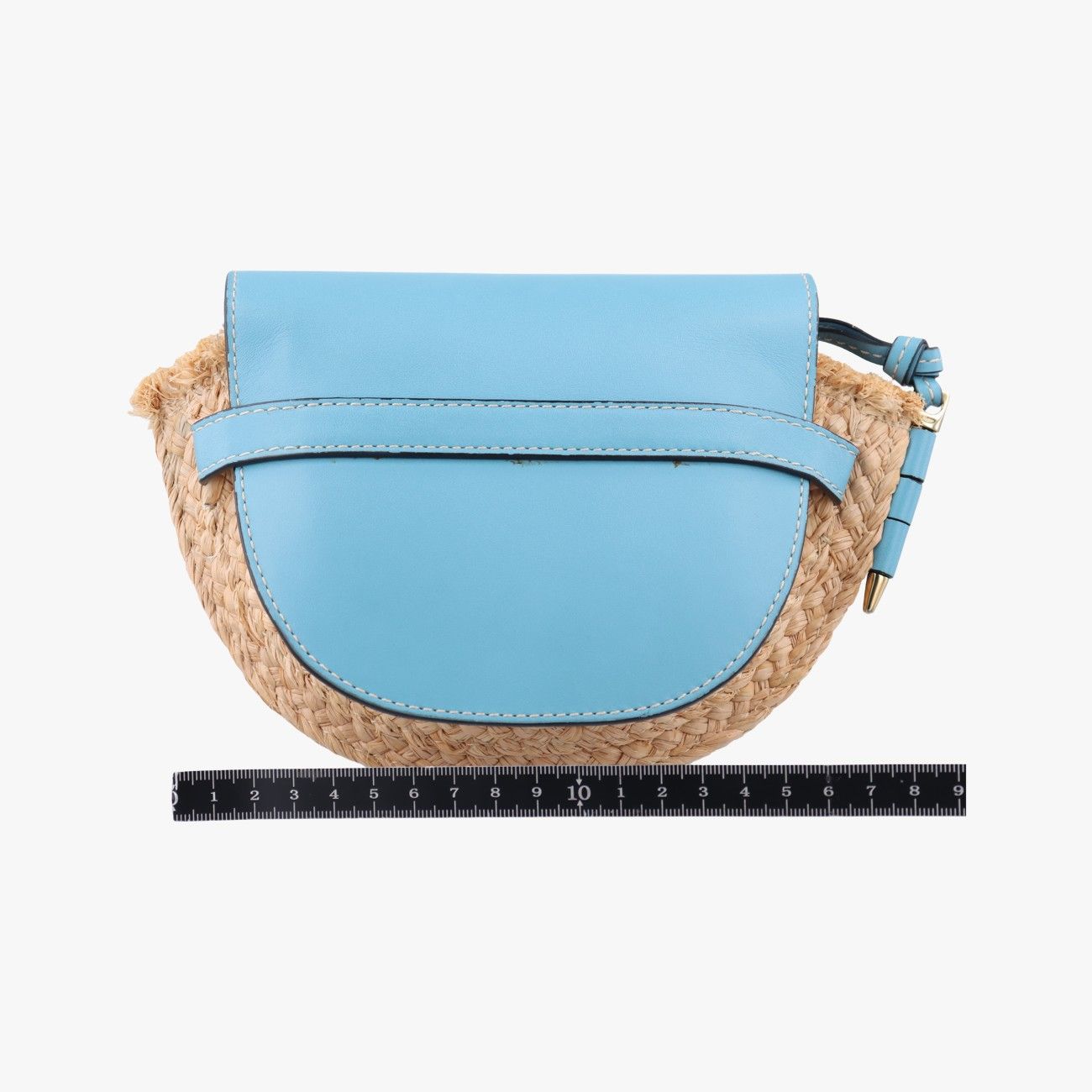 ロエベLoeweゲートブルーレザー×ストロー061906