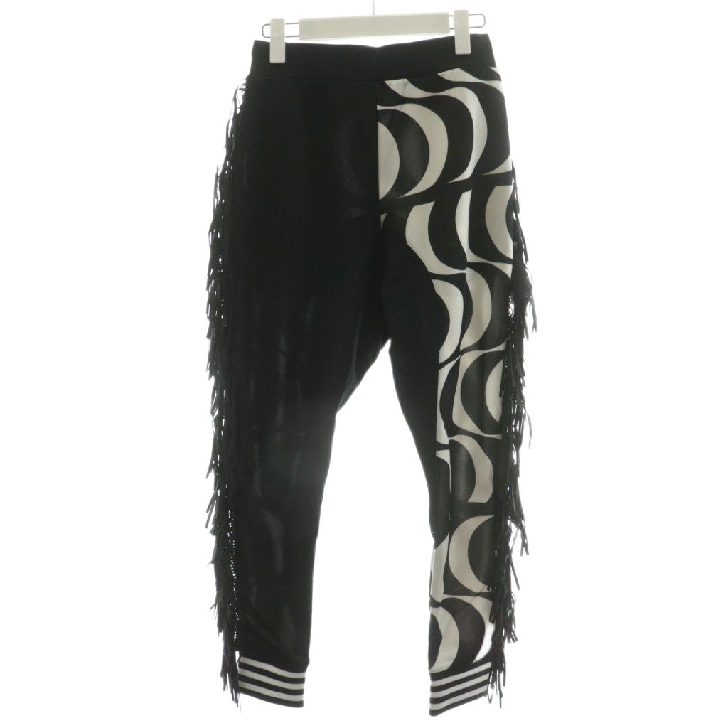 ドレスキャンプ 15 SS ジョガーパンツ フリンジ ロゴ 刺繍 スター 星 キネティック柄 44 黒 ブラック 白 ホワイト 58- AN 23