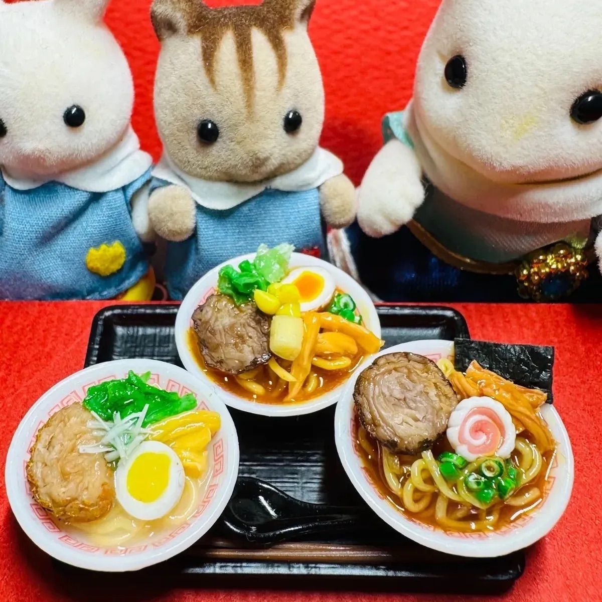 海外限定スパイク販売 584 味噌 ラーメン 3種のラーメンセット⭐️ミニチュアフード ラーメン