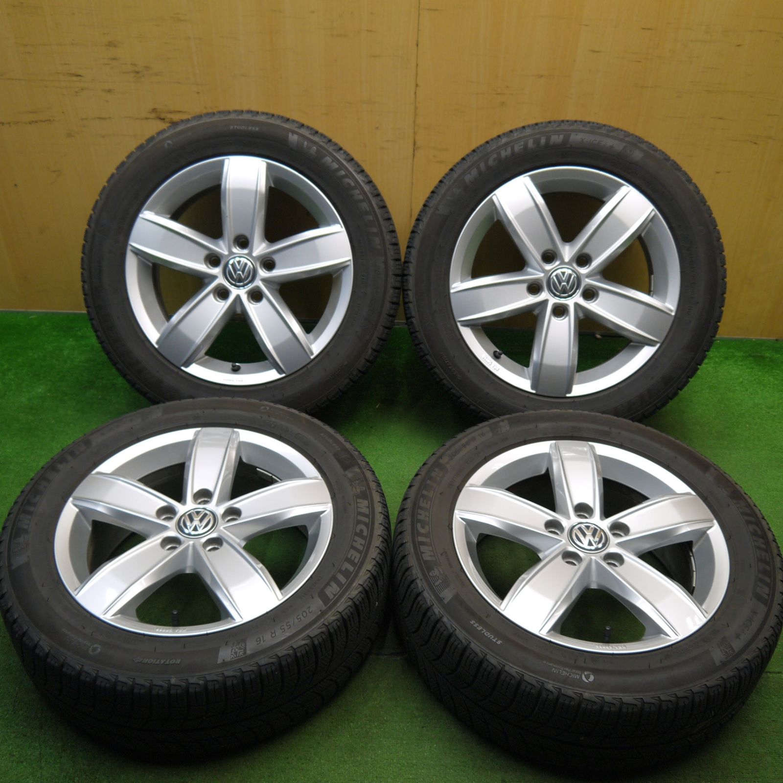 キレイ ワーゲン ゴルフ 純正 205|55R16 スタッドレス ミシュラン X-ICE3 16インチ PCD112|5H 5042207Hス