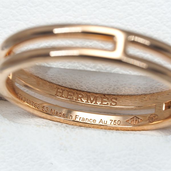 エルメス リング アリアンヌ 53号 K18PG 保証書 #168119 - メルカリ 