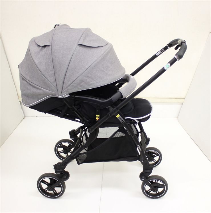 ランフィ RB0 ブランシュグレー Runfee ピジョン 両対面ベビーカー シングルタイヤ 生後1ヵ月~ クリーニング済み C3212098