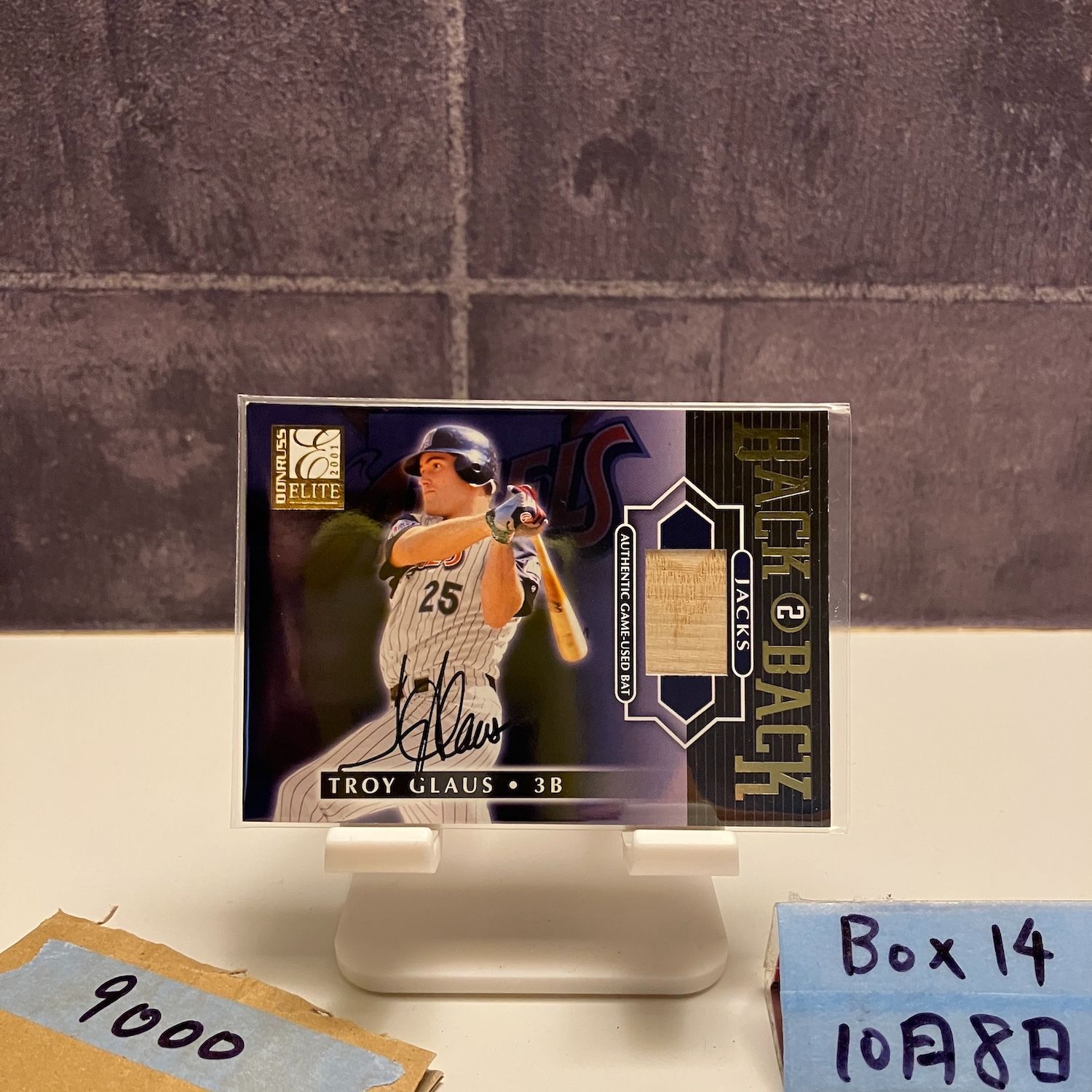 2004 Donruss Elite Troy Glaus サインカード Anaheim Angels Back 2 Back Jacks Memorabilia バット カード