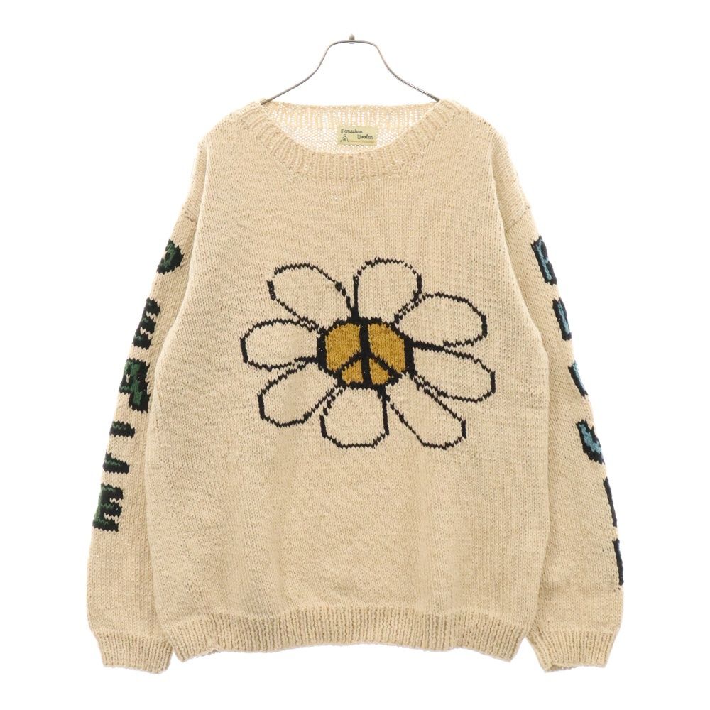 MacMahon Knitting Mills (マクマホンニッティングミルズ) L/S Crew Neck Knit-Peaceu0026Flower クルーネック ピース フラワー ニット セーター アイボリー