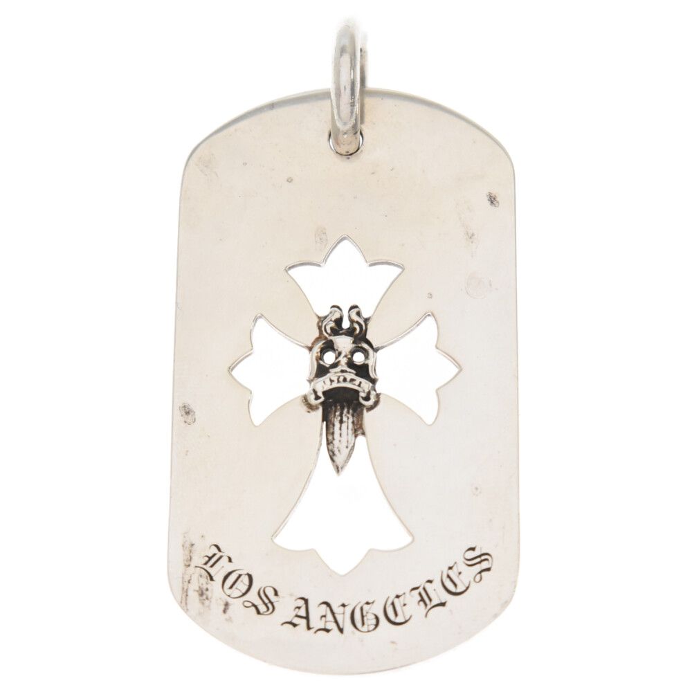 CHROME HEARTS (クロムハーツ) D/TAG LRG CROSS DAGG LOS ANGELS ラージドッグタグ カットアウト  クロスダガー ロサンゼルス限定 ネックレストップ シルバー - メルカリ