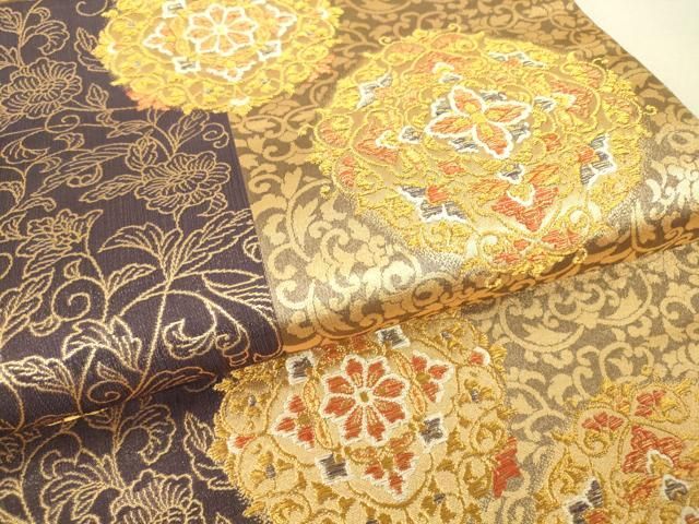 平和屋着物▽六通柄袋帯 美しき憧れ 正倉院花文 金糸 正絹 逸品