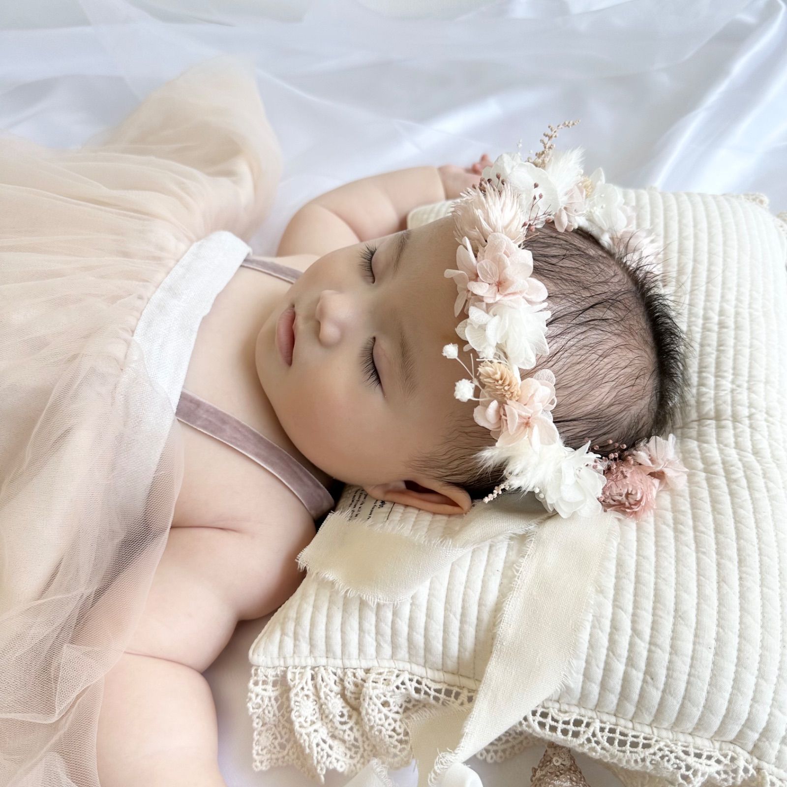 スリーピングベイビー濃いめピンクフラワー