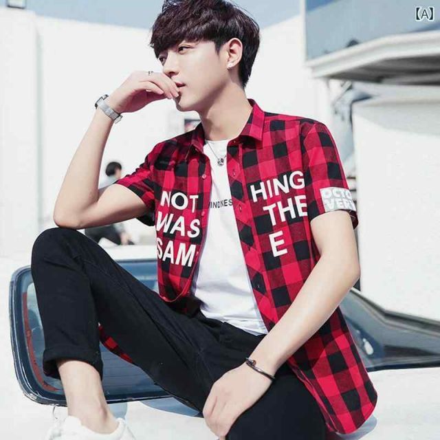 【最安値】半袖 秋冬 Yシャツ　男性　夏春　ファッション　シャツ　メンズ