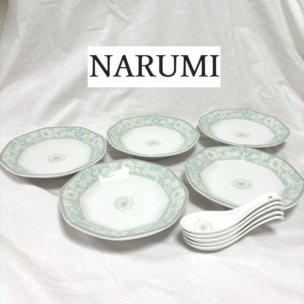 NARUMI 食器 ナルミ 中華 八角皿 レンゲ ５客セット - メルカリ