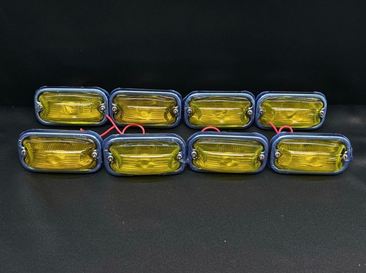 でべそ角マーカー イエロー 黄色 電球式 24V12W 8個 ガラス 前開き