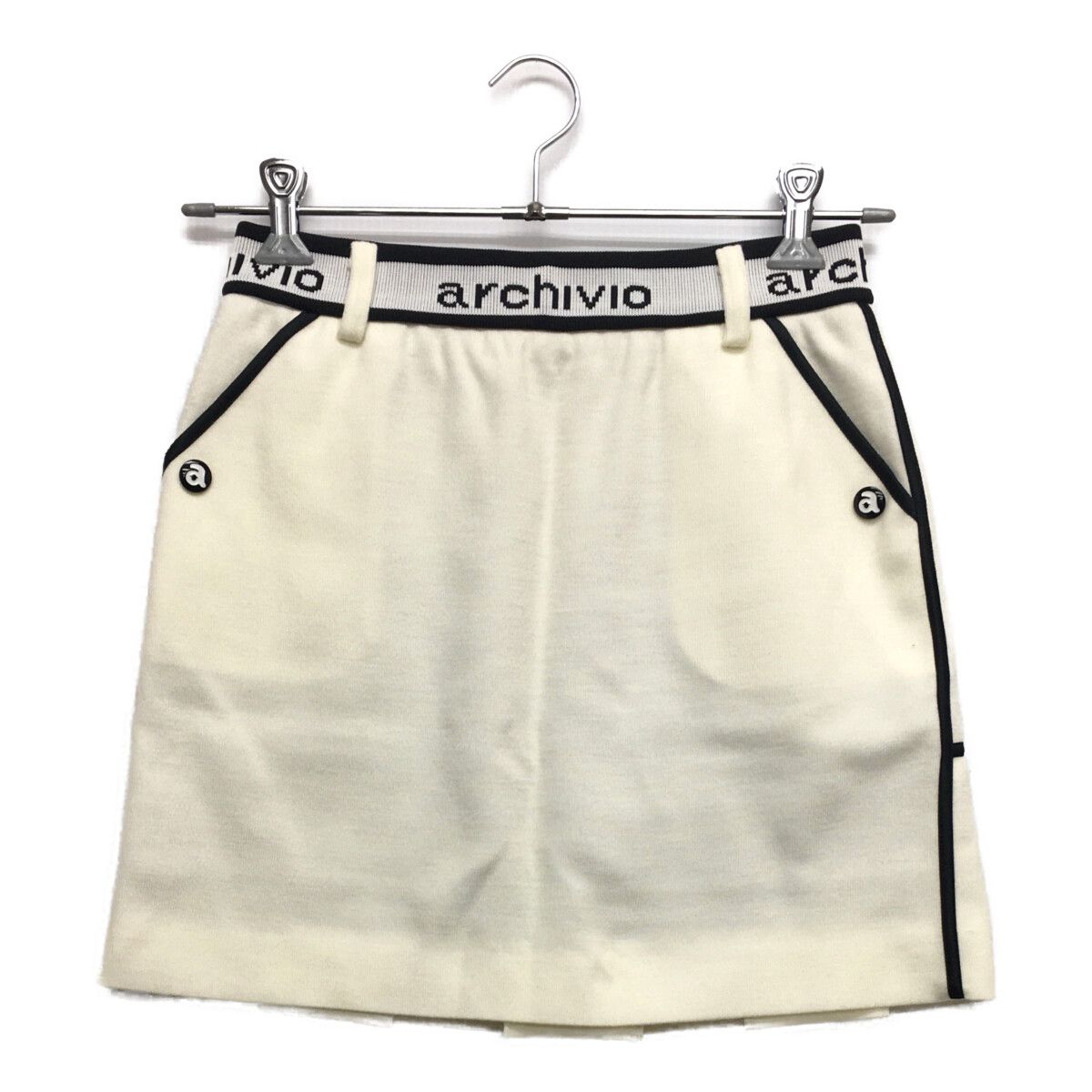 archivio - coco 中古 アルチビオ archivio レディース スカート 38(M) ホワイト ニット 銀色裏地 archivio - coco 中古 アルチビオ archivio レディース スカート